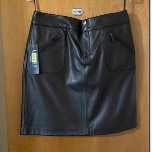 Leather mini skirt